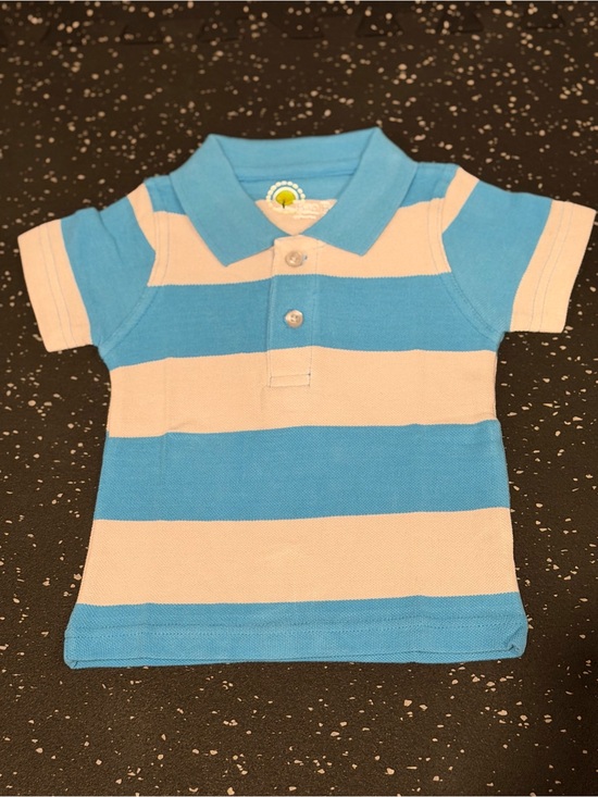 Other - Blue and Gray Striped Polo Shirt for Boys (CHECK DESCRIPTION)